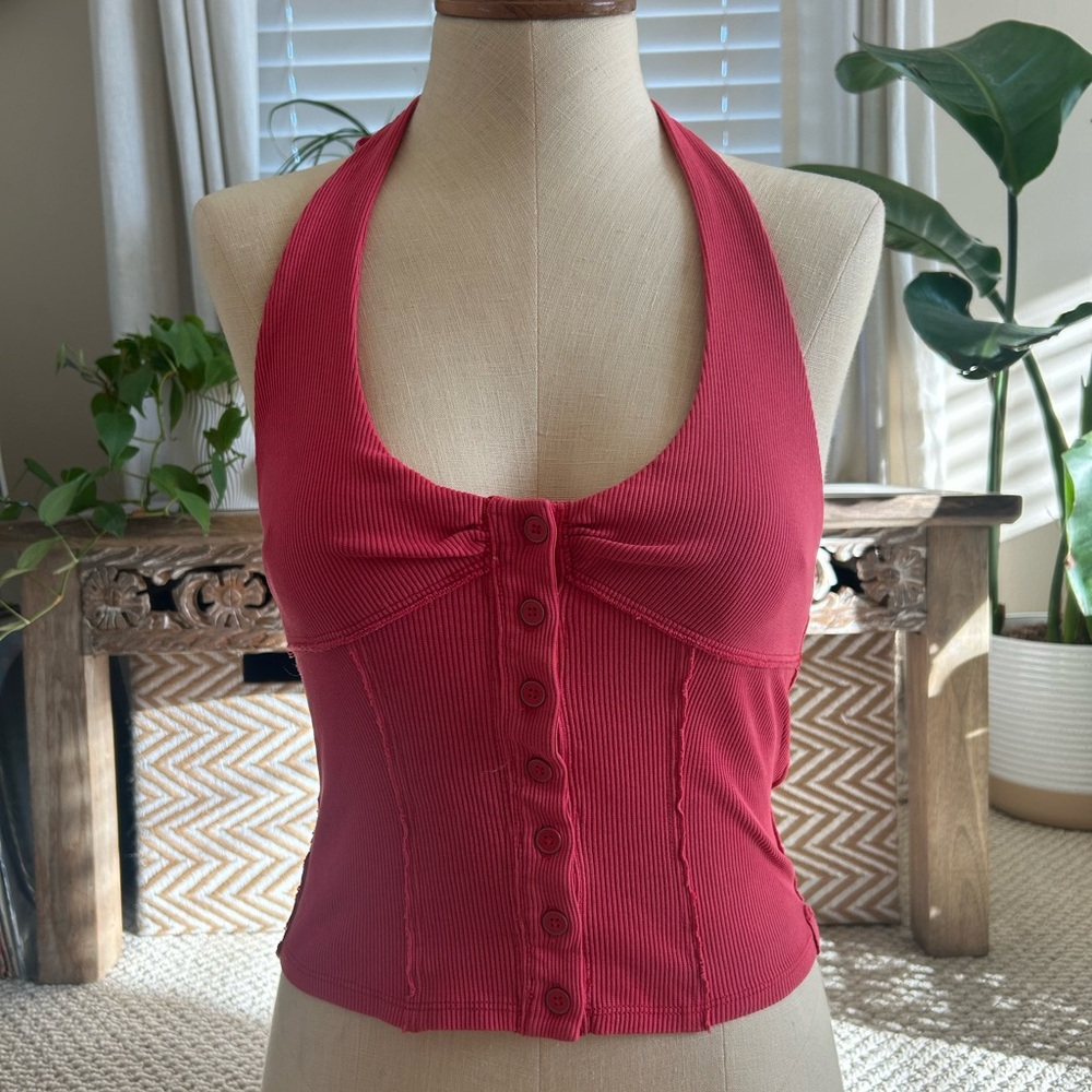 Free People Tie Neck Halter Top